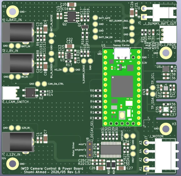 Embedded camera and power control PCB