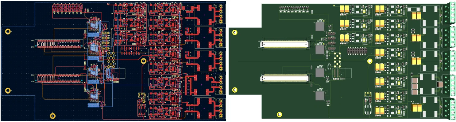 High-density mixed-signal readout PCB